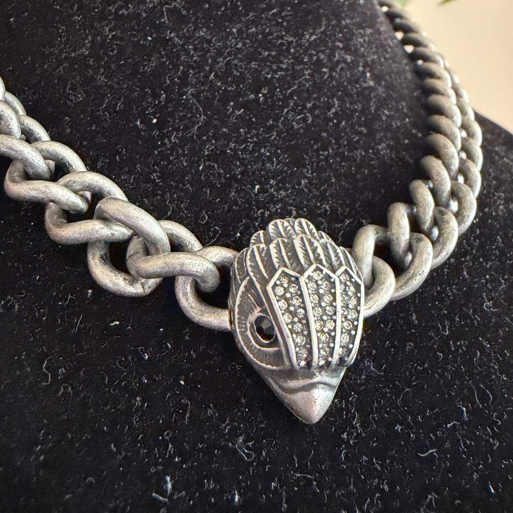 NWT Kurt Geiger London Pavé Signature Eagle Chain Link Pendant Necklace - Picture 4 of 6
